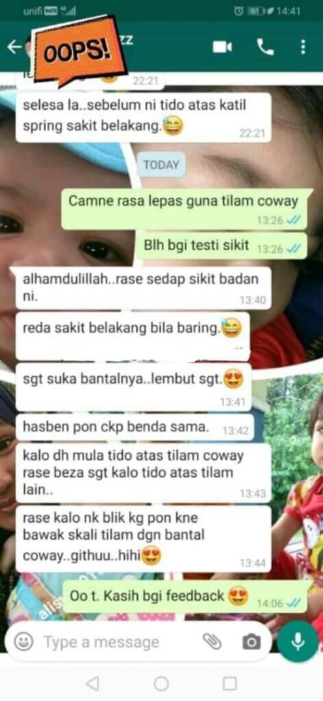 Coway Tilam - Customer Whatsapp Review - 04
